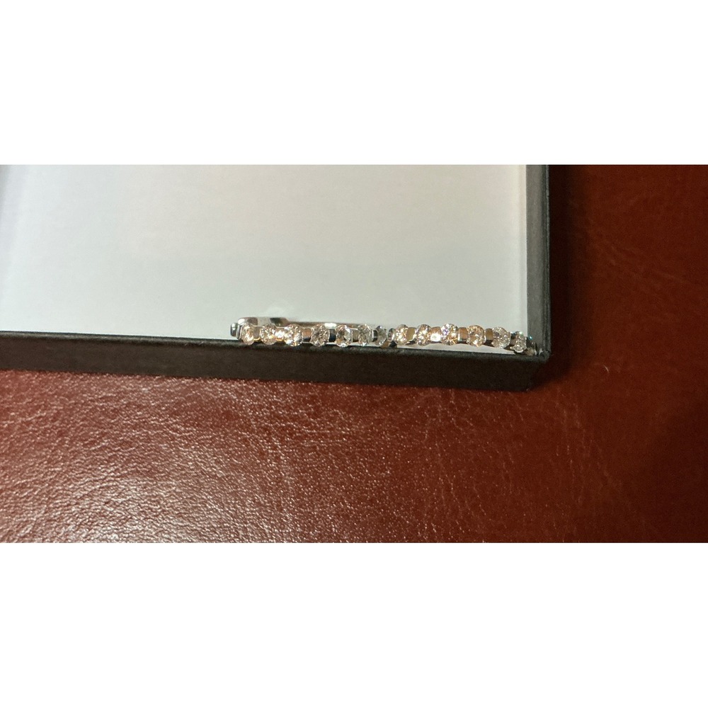 Diamond Sterling Silver Hoop Earrings, tension set, 1.10 carats - Picture 6 of 14